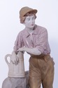 F72709: Royal Dux Bohemia Peasant Boy Pottery Figu