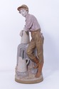 F72709: Royal Dux Bohemia Peasant Boy Pottery Figu