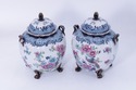 F72720: Pair Of WILTON Chinoiserie Lidded Porcelai