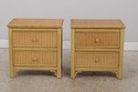 72728: Pair LEXINGTON Henry Link Wicker Nightstand