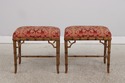 72801: Pair Of Faux Bamboo Upholstered Stools/Otto