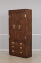 72803: HENREDON Campaign Style Oak Bedroom Armoire