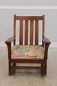 F72837: Antique L&JG STICKLEY Mission Oak Rocking 
