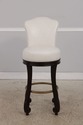 72846: Set of 4 White Leather Revolving Seat Bar S