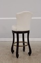 72846: Set of 4 White Leather Revolving Seat Bar S