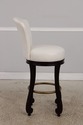 72846: Set of 4 White Leather Revolving Seat Bar S