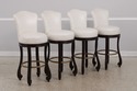 72846: Set of 4 White Leather Revolving Seat Bar S