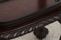 72847: Leather Top Victorian Style Carved Mahogany