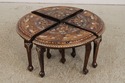 72925: Vintage Anglo Indian Round Inlaid Coffee Ta