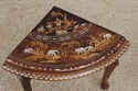 72925: Vintage Anglo Indian Round Inlaid Coffee Ta