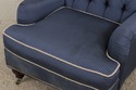 F72976: Pair LILLIAN AUGUST Blue Upholstered Club 