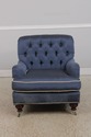 F72976: Pair LILLIAN AUGUST Blue Upholstered Club 