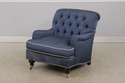 F72976: Pair LILLIAN AUGUST Blue Upholstered Club 