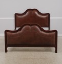 73019: BAKER Queen Size Leather Panel Bed
