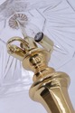LF73021: WATERFORD Crystal Shade Brass Table Lamp