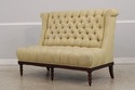 73038: VANGUARD Damask Upholstered Tufted Settee