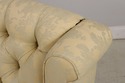 73038: VANGUARD Damask Upholstered Tufted Settee