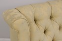 73038: VANGUARD Damask Upholstered Tufted Settee