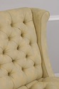 73038: VANGUARD Damask Upholstered Tufted Settee