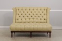 73038: VANGUARD Damask Upholstered Tufted Settee
