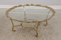 L73047: LABARGE Brass & Glass Cocktail Coffee Tabl