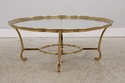 L73047: LABARGE Brass & Glass Cocktail Coffee Tabl