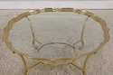 L73047: LABARGE Brass & Glass Cocktail Coffee Tabl