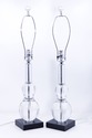 F73048: Pair Of JOHN RICHARD Crystal Glass Modern 
