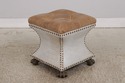 L73069: THOMASVILLE Pair Of Tufted Leather Stools
