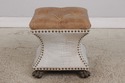 L73069: THOMASVILLE Pair Of Tufted Leather Stools