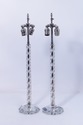 LF73128: Pair Of Tall Mid Century Modern Crystal &