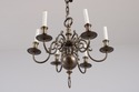F73148: Colonial Style Brass 6 Light Chandelier