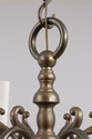 F73148: Colonial Style Brass 6 Light Chandelier