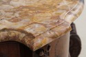 F73154: Vintage Carved Walnut Marble Top Sideboard