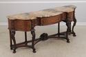 F73154: Vintage Carved Walnut Marble Top Sideboard