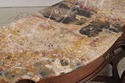F73154: Vintage Carved Walnut Marble Top Sideboard