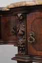 F73154: Vintage Carved Walnut Marble Top Sideboard