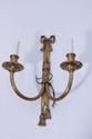 F73159: Pair Of French Style Brass Electric Sconce