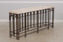 73177: French Style Iron & Steel Base Stone Top Co