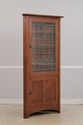 73227:STICKLEY Mission Oak Leaded Glass Corner Cab