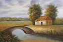 F73265: Vintage Oil on Canvas Painting of Farmhous