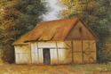 F73265: Vintage Oil on Canvas Painting of Farmhous