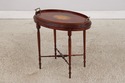 F73268: English Edwardian Inlaid Mahogany Oval Tra
