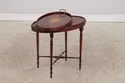 F73268: English Edwardian Inlaid Mahogany Oval Tra