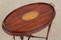 F73268: English Edwardian Inlaid Mahogany Oval Tra
