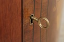 L73270: TROSBY Inlaid Yew Wood Demilune Cabinet Co
