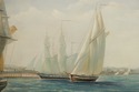 F73294: Artist Signed Oil On Canvas Tall Ships Pai