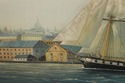 F73294: Artist Signed Oil On Canvas Tall Ships Pai