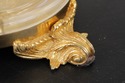F73295: Pair Sunning Italian Brass & Crystal Urn S