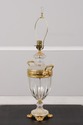 F73295: Pair Sunning Italian Brass & Crystal Urn S